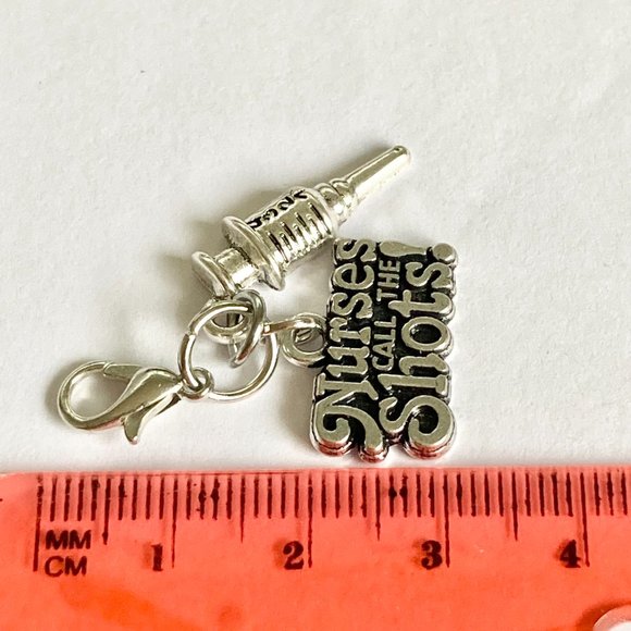 Medical Nursing Nurses Call the Shots Clip On Charm Bracelet Zipper Pull - Picture 6 of 6